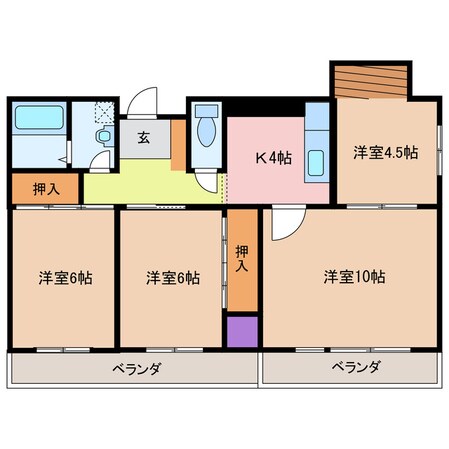 近鉄四日市駅 徒歩7分 9階の物件間取画像